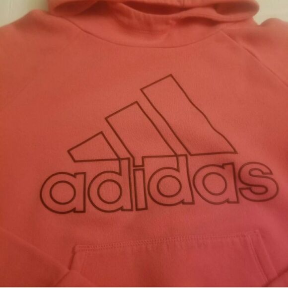 Adidas Girl's 3-Stripe Pullover Hoodie Sweatshirt Athleisure Pink Size Large - Picture 5 of 11